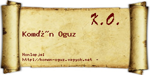 Komán Oguz névjegykártya